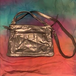 Coach poppy leather hippie metallic bag